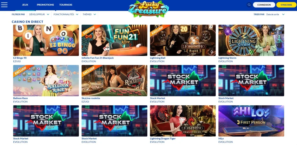 casino en direct de lucky treasure