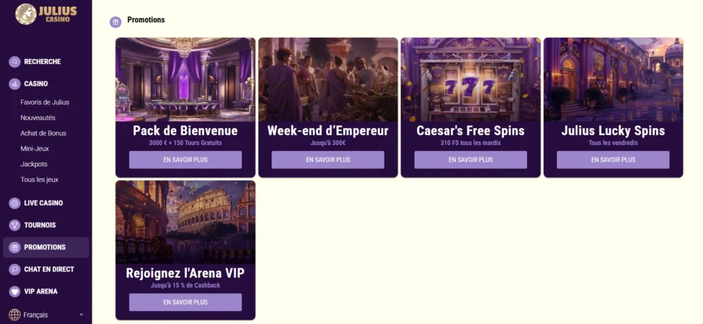 julius casino bonus